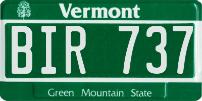 VT license plate BIR737