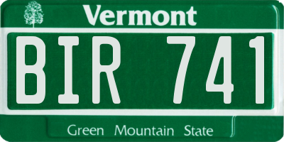VT license plate BIR741