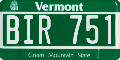 VT license plate BIR751
