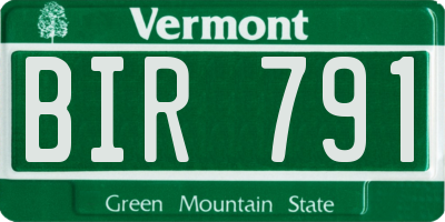 VT license plate BIR791