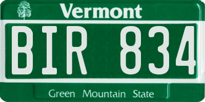 VT license plate BIR834