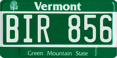 VT license plate BIR856