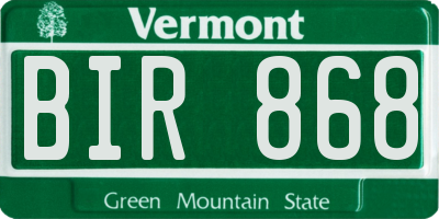 VT license plate BIR868