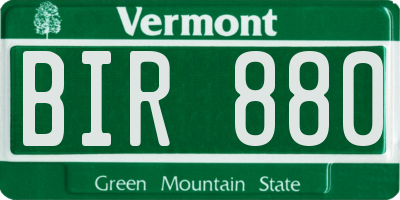 VT license plate BIR880