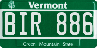 VT license plate BIR886