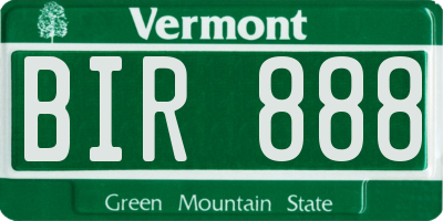 VT license plate BIR888