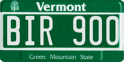 VT license plate BIR900