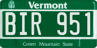 VT license plate BIR951