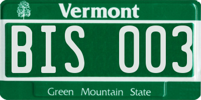 VT license plate BIS003