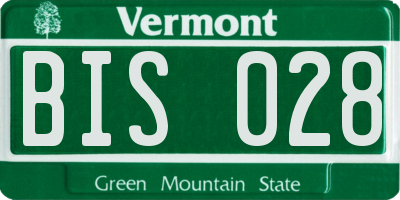 VT license plate BIS028