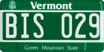 VT license plate BIS029
