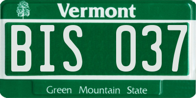 VT license plate BIS037