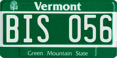 VT license plate BIS056