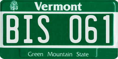 VT license plate BIS061