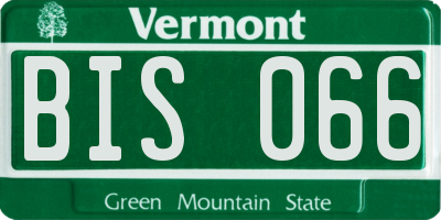 VT license plate BIS066