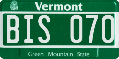 VT license plate BIS070