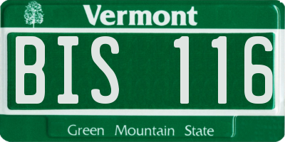 VT license plate BIS116