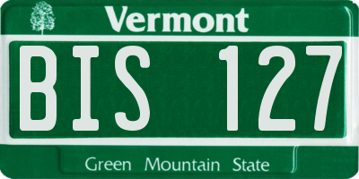 VT license plate BIS127