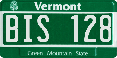 VT license plate BIS128