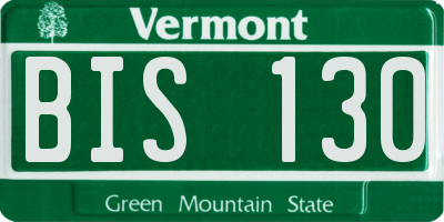 VT license plate BIS130