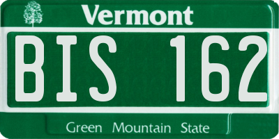 VT license plate BIS162