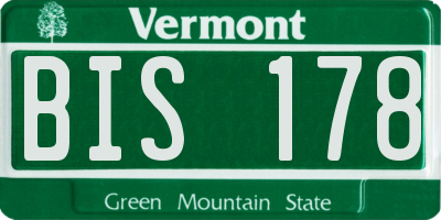 VT license plate BIS178