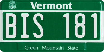 VT license plate BIS181