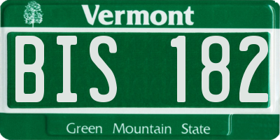 VT license plate BIS182
