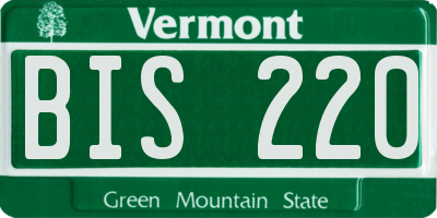 VT license plate BIS220