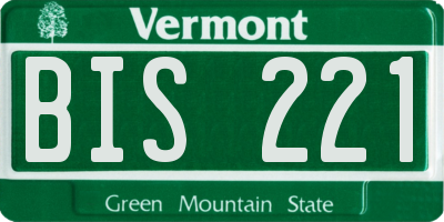VT license plate BIS221