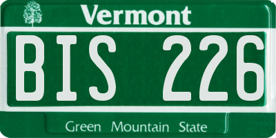 VT license plate BIS226