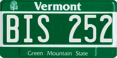 VT license plate BIS252