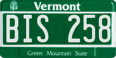 VT license plate BIS258