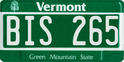 VT license plate BIS265