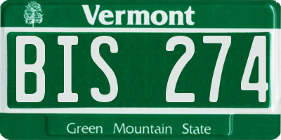 VT license plate BIS274