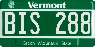 VT license plate BIS288
