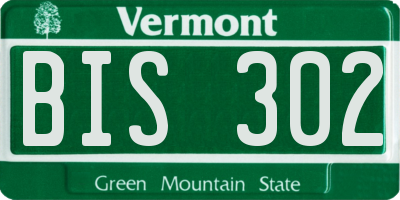 VT license plate BIS302