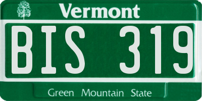 VT license plate BIS319