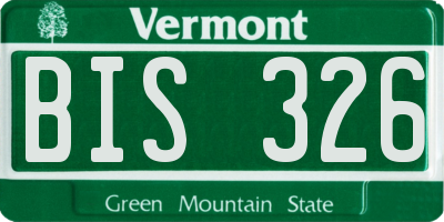 VT license plate BIS326