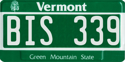 VT license plate BIS339