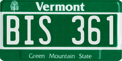 VT license plate BIS361