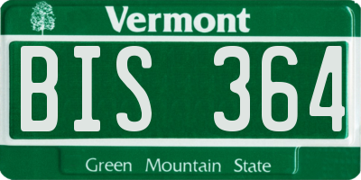 VT license plate BIS364