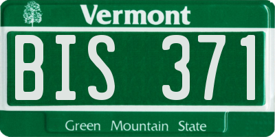 VT license plate BIS371