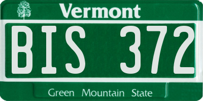 VT license plate BIS372