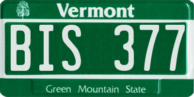 VT license plate BIS377