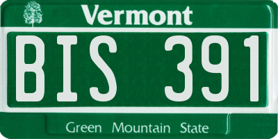 VT license plate BIS391