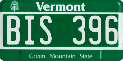 VT license plate BIS396