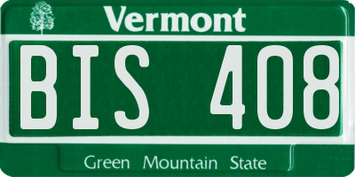 VT license plate BIS408