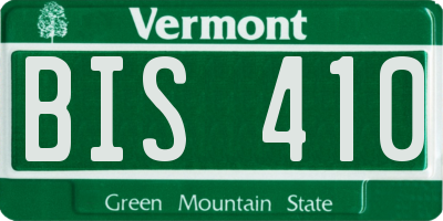 VT license plate BIS410