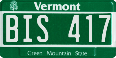 VT license plate BIS417